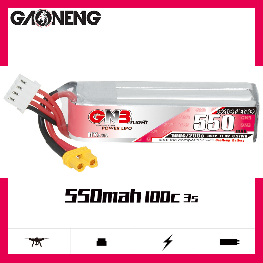 GNB HV 11.4V 550mAh 100C/200C  - Drone Battery Plate review and price