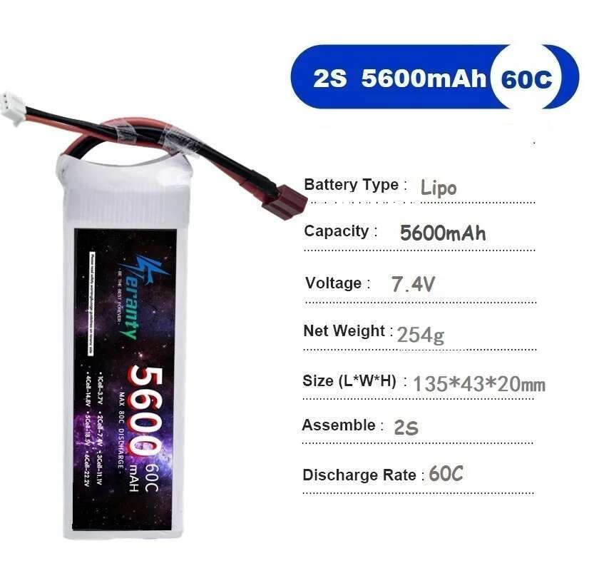 TERANTY 5600MAH 60C 2S 3S 4S 6 - Drone Battery 4S review and price