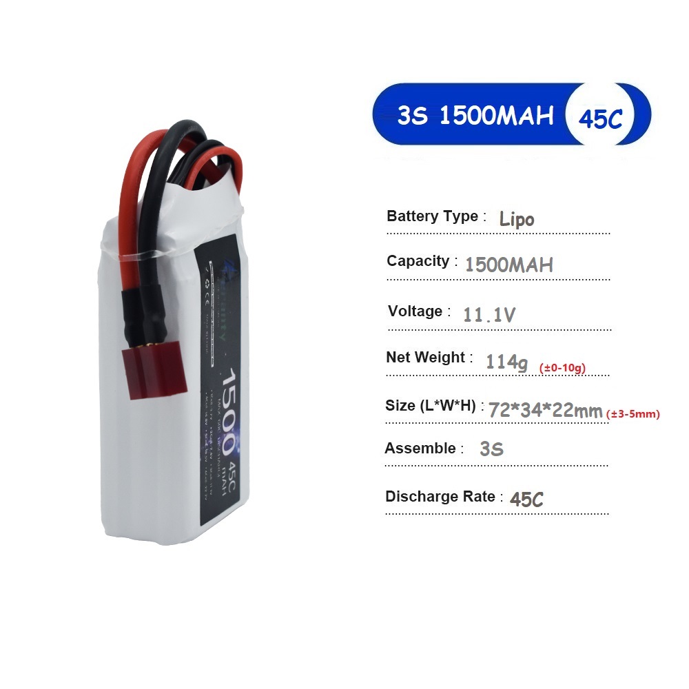 11.1V LiPo Battery 3S 1500mah  - Drone Battery 3S review and price